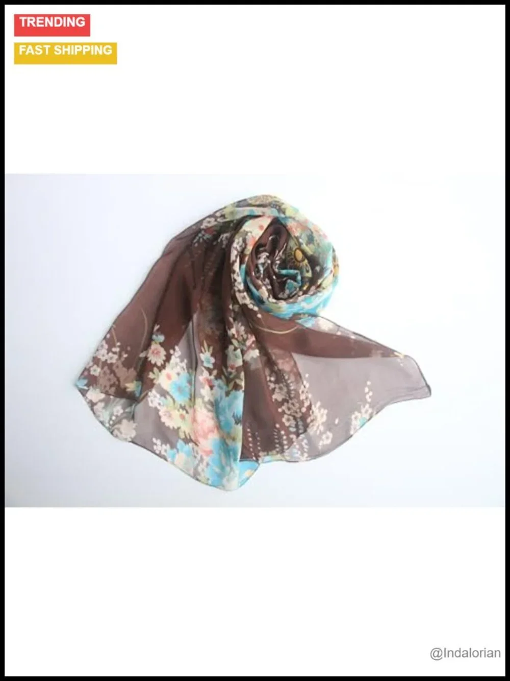 Lightweight Floral Pattern Sheer Fashion Scarf - 63